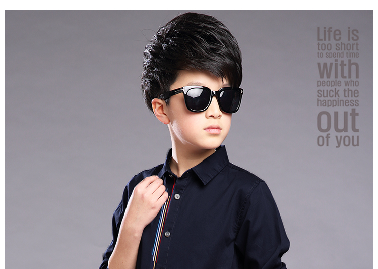 Áo sơ mi nam tay dài xuân hè 2018 trẻ em mới đẹp trai áo cotton trắng bé trai lớn 12-15 tuổi phiên bản Hàn Quốc sơ mi kẻ sọc cá tính cho bé