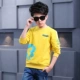 Áo thun cotton tay dài cho bé trai mùa thu đông mặc áo sơ mi trắng 12 con dày 15 tuổi cộng với áo nhung đáy triều áo thun bé gái 1 tuổi