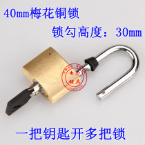 Power meter box lock National Grid lock distribution box cabinet lock 40mm large copper lock a key open multiple locks