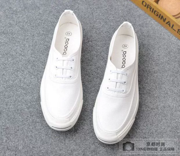Giày hở mũi cho nam giày vải nam thấp để giúp một đôi giày lười nam Giày đế bằng phẳng với giày hoang dã Phiên bản Hàn Quốc - Plimsolls