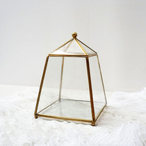 European-style brass glass flower room succulent plant micro landscape eternal flower DIY flower pattern house wedding decorations