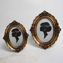  French American retro old sense embossed Baroque style photo frame Light luxury crafts oval photo frame photo frame