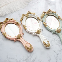  Retro French style makeup single-sided dressing mirror Wedding princess mirror Portable multi-function handle mirror