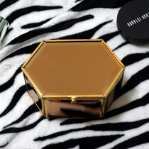  High-end exquisite gold glass jewelry box Palace luxury gold mirror jewelry box Jewelry storage box