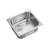 Kitchen 304 stainless steel stretch sink washing basin single tank 425x385x200mm