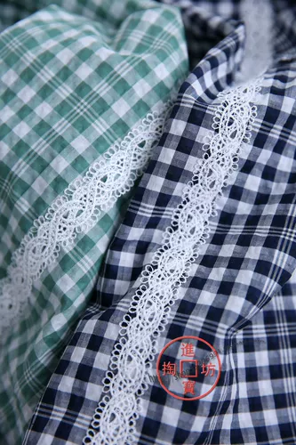 X033c 0716 Reculing и освежающий смазанный маленький клетчатый трехмерный рюшинный край, кружевная декоративная рубашка