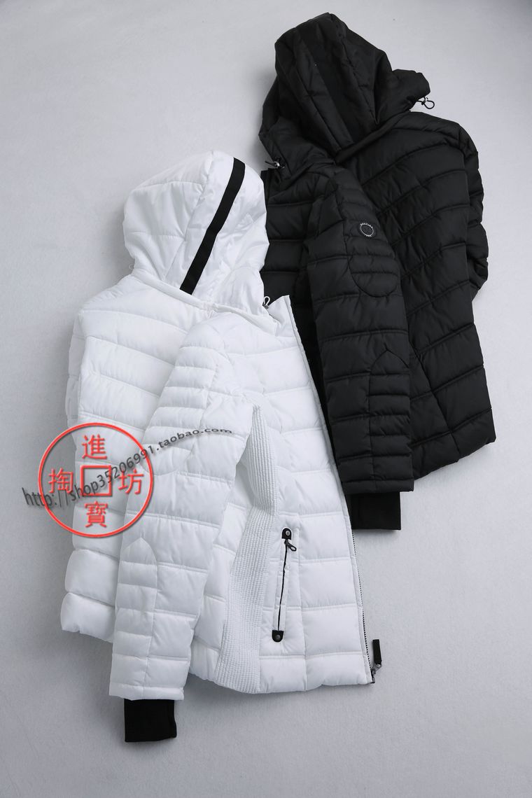 S100 side 1022 Western quality taste sense hooded micro quilted check half finger sleeve cotton coat
