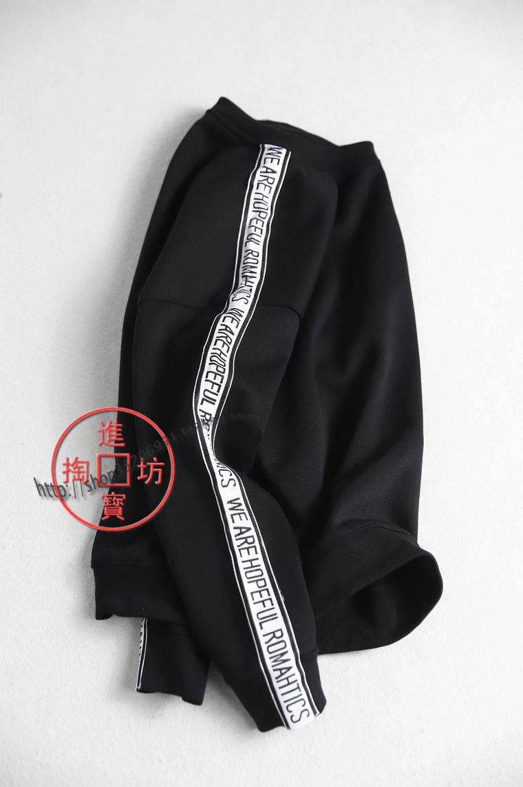 S097 side 0911 overvalued single pint loot boyfriend Fan round collar letter stick with loose lavet cover head casual blouse