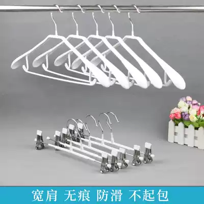 Wide-shoulder non-slip non-marking hanger household clothes rack anti-shoulder angle sliding clothes stand-up clothes shop clothes hanger pants clip