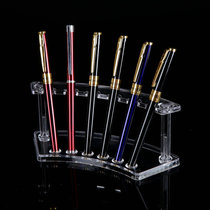 Wholesale 6-digit pen holder transparent plastic pen holder eyebrow pen stand makeup display stand ballpoint pen stationery storage display stand