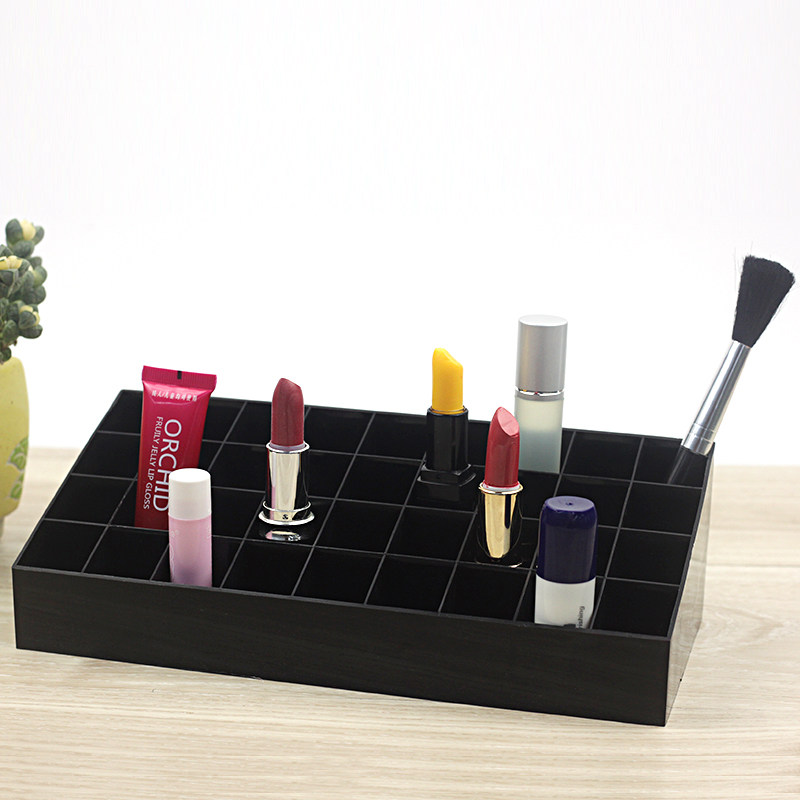 Transparent Lip Red Shelf Color Makeup Moisturizing Lip Balm mascara Showcase Colorful Cosmetic Tabletop containing box