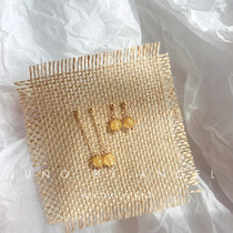 Xinmia original hand - haired girl earring yellow crystal ear line 2023 super fairy ear crash pure silver ear