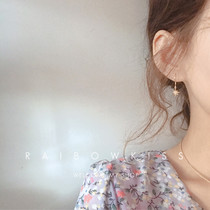 Little fresher 14k bag gold full drill Six Mans star earrings small stars ear pendant earrings 925 pure silver anti-allergy