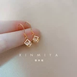 Серьги, изысканная брендовая золотая вода с цирконом, Южная Корея, серебро 925 пробы, изысканный стиль