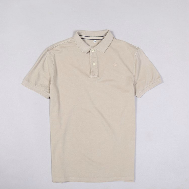 小 瑕疵 nam ngọc trai bông ngắn tay áo polo bông rửa ve áo T-shirt thường màu rắn có XL