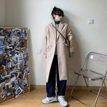 Flower field window woolen coat women 2020 autumn and winter New Korean loose long slim suit woolen coat