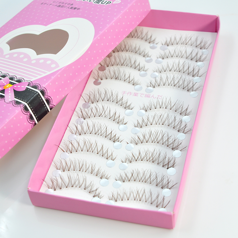 Moon Princess HS-26 Lông mi giả Tự nhiên Cross Eyes Linen Light Coffee Màu Nhật Bản Lông mi Trang điểm cô dâu - Lông mi giả mi dưới giả