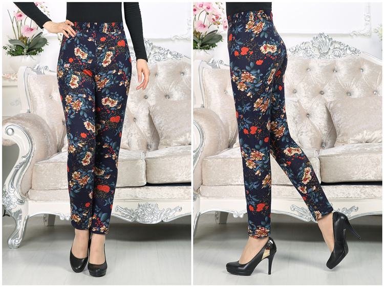 Mùa thu và mùa đông trung niên dày quần bà lạc đà cộng với nhung cộng với quần ấm mẹ béo cỡ lớn quần ba lớp eo cao mẫu quần tây nữ đẹp