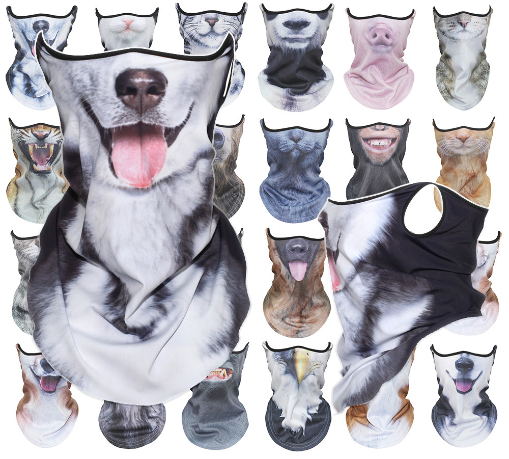 Earhook sunscreen windscreen 3d half face are animal face towel cat face cos