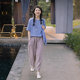 Bloom 223/Summer New Casual Literary Pants Carrot Pants Linen Wide Leg Pants Women's Cotton and Linen Loose Woven Pants