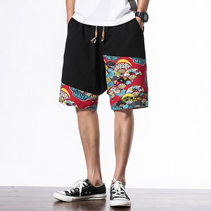 5分裤男花短裤男潮韩版潮流大裤衩子男五分裤