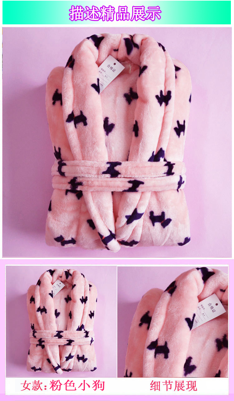 Đặc biệt hàng ngày mùa thu và mùa đông flannel nam áo ngủ dày áo choàng dài rạn san hô những người yêu thích đồ ngủ đầm ngủ 2 dây