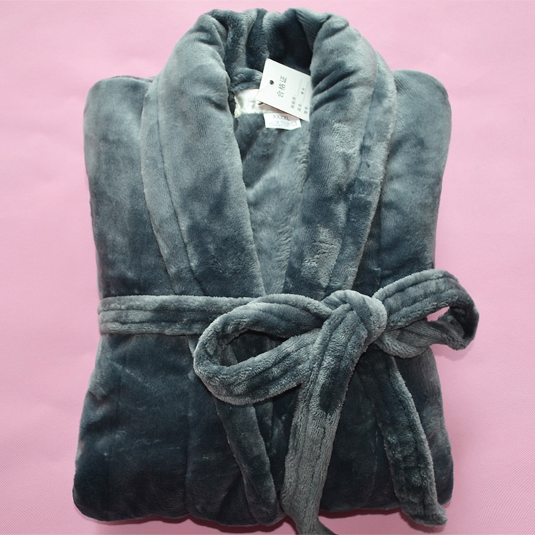 Mới mùa thu và mùa đông dày lông cừu san hô áo choàng nam flannel những người yêu thích áo choàng tắm nữ mùa đông đồ ngủ cộng với phân bón để tăng áo ngủ đôi nam nữ