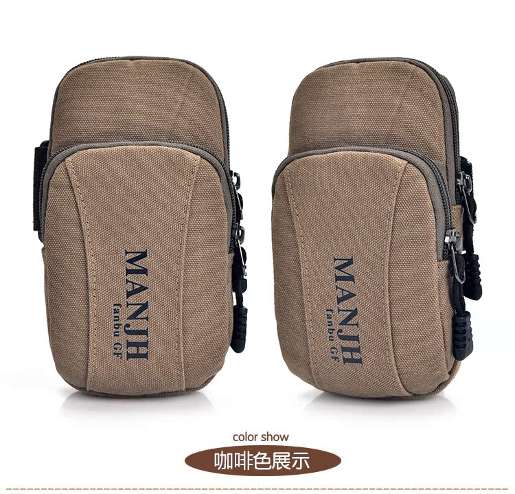 Manjiang vải màu đỏ đa chức năng cánh tay túi cổ tay túi giải trí ngoài trời thể thao chạy breathable túi xách nam giới và phụ nữ túi đựng điện thoại khi chạy bộ
