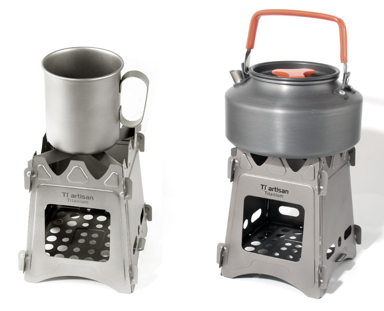 Titan thợ thủ công ngoài trời tinh khiết titan củi bếp lò di động đơn giản cắm trại nướng thịt nướng sưởi ấm siêu nhẹ bàn bếp - Bếp lò / bộ đồ ăn / đồ nướng dã ngoại bếp nướng ngoài trời bằng than