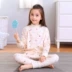 Mùa thu và mùa đông Yuze trẻ em trai và gái đồ lót cotton đặt áo len cotton cho bé Xuân Ze cotton cổ cao quần áo mùa thu đồ bộ mặc nhà cho bé Quần áo lót
