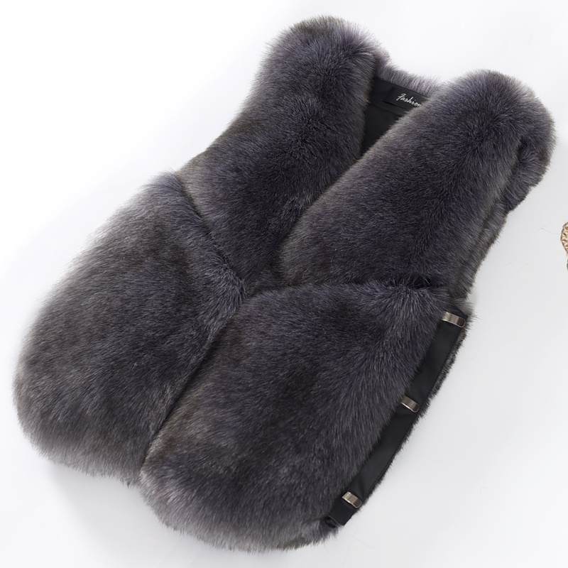 Lông ngựa giáp 2020 mới mùa thu / mùa đông cơ thể vest vai mỏng dày giả fox fur coat ngắn của phụ nữ