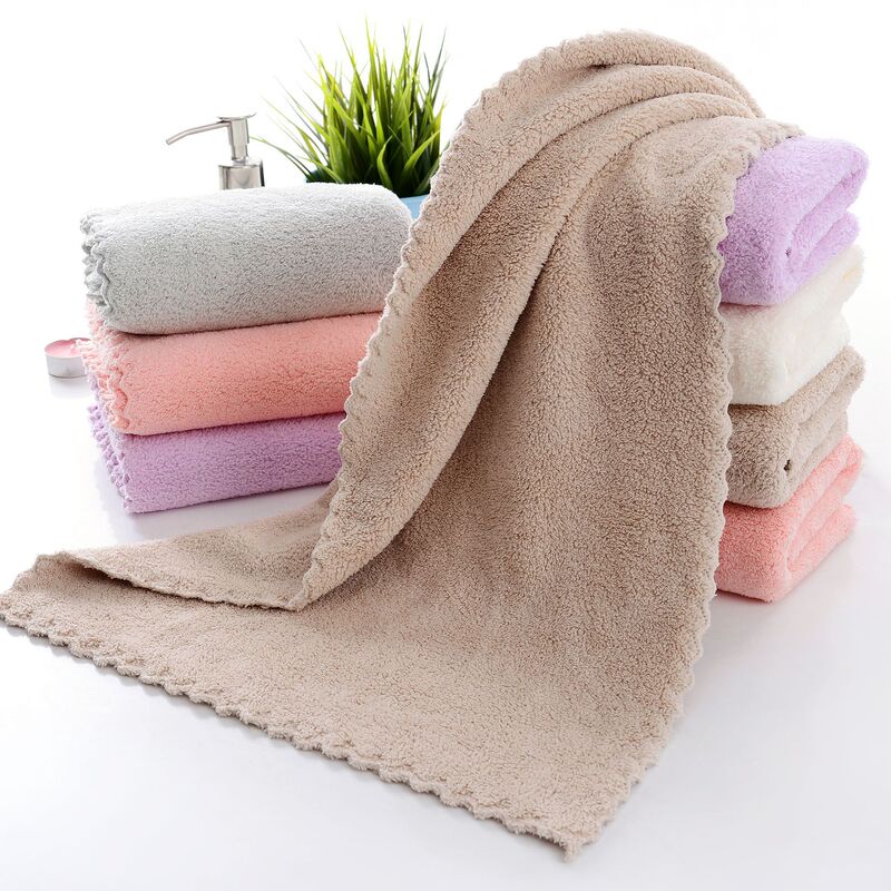 3 Pieces of 60*30 Coral Fleece Hand and Face Towels, Solid Color Face Towels, Soft and Absorbent, Suitable for Home Use, Not Easy to Fade