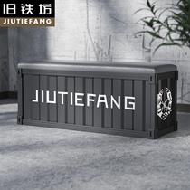 Shoe stool home door bench storage shoe cabinet milk tea shop dance restaurant leisure Net red industrial wind long bench