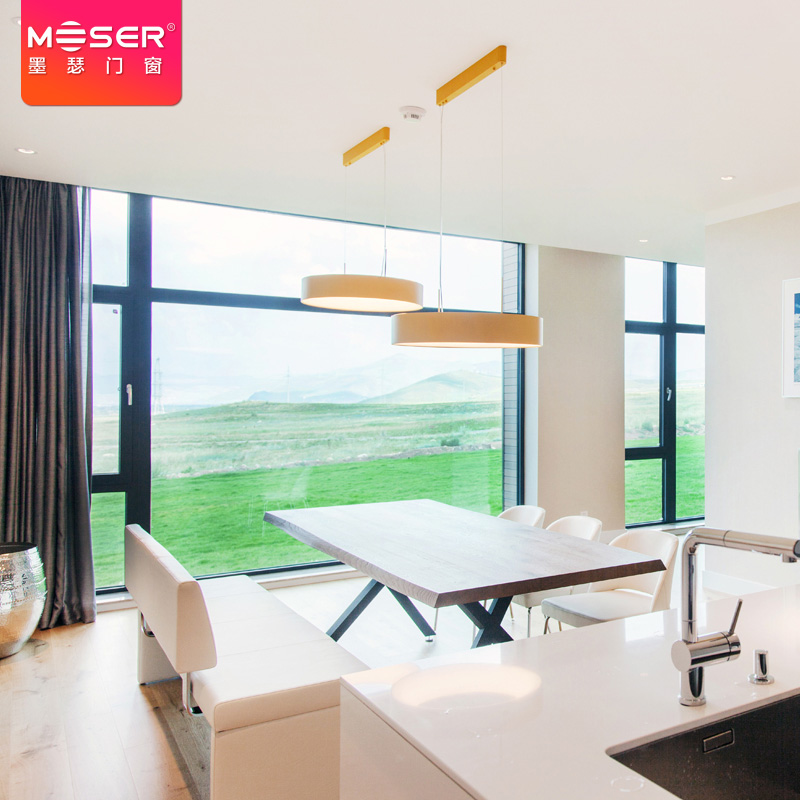 MOSER Mousse Window IV68 German aluminium clad wood door and window tempered glass soundproof and flat open floor window