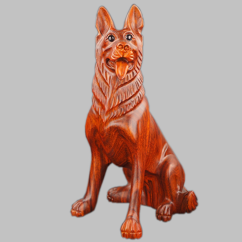 Dongyang wood carved wood crafts twelve zodiac wooden dog wolf dog furnished wolf dog furnishings