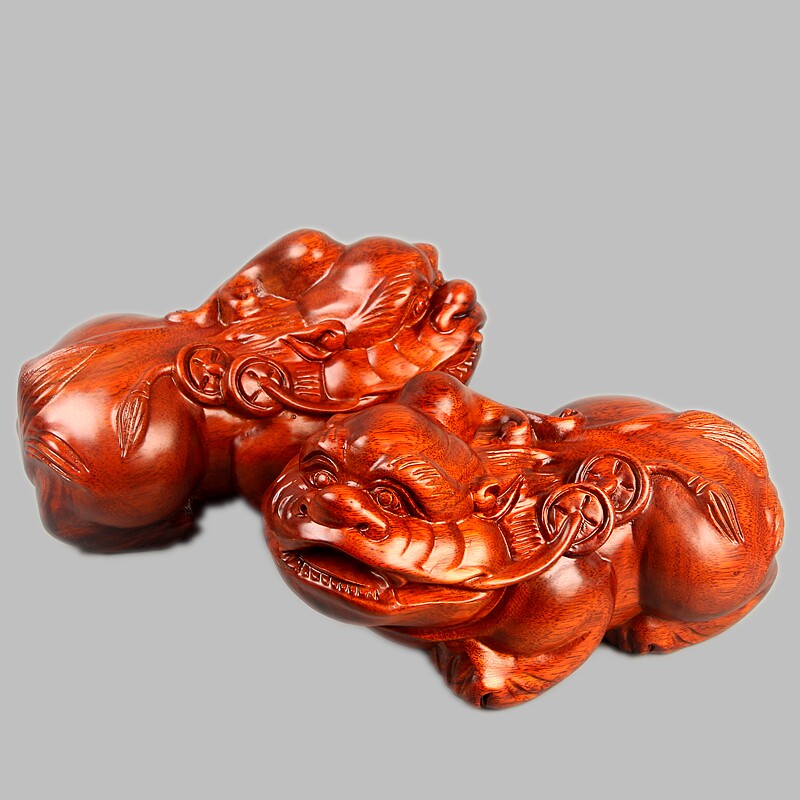 East Yangwood Carved Solid Wood red wood Merchants Wooden Leopard opening Living room Decorative Craft Gift leopard Pendulum Pieces