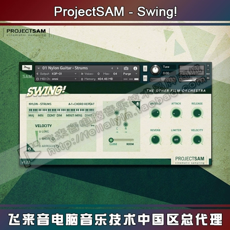 Projectsam Swing! Джаз -группа всеобъемлющая библиотека звука Kontakt Маленький гитарный барабан