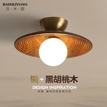 Aisle suction lights Huaches wood full copper light lavish doors hall Hallway Light Brief Modern Cloakroom Balcony Solid Wood Lamps