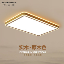 Living room lamp minimalist modern atmosphere Nordic rectangular led suction light day style solid wood room light bedroom lamps