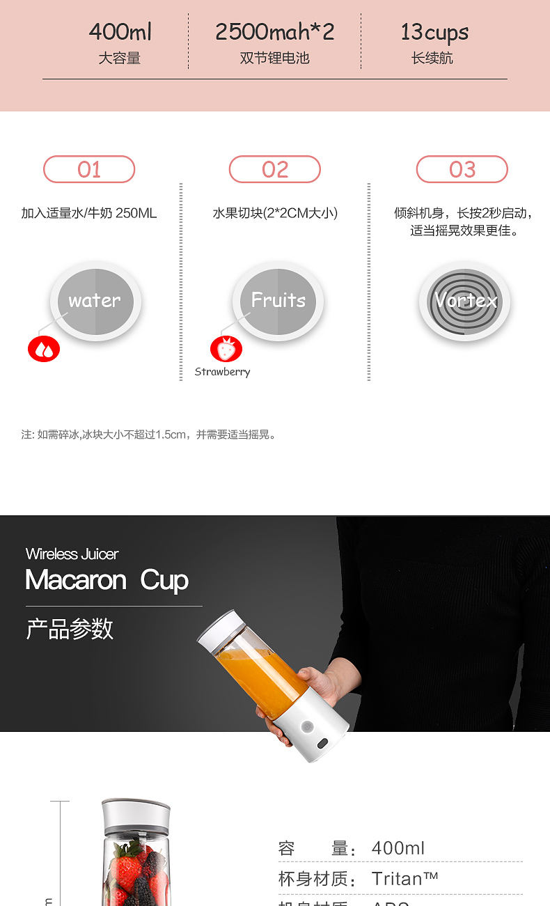 máy ép trái cây savtm Zhongke Electric Macaron Máy ép trái cây cầm tay Sạc máy ép trái cây không dây Ký túc xá Máy ép trái cây du lịch nhỏ máy xay vitamix