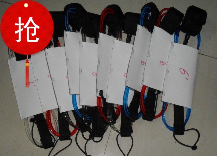 Surfboard foot rope 10 feet 7mm diameter TPU high quality double rotating head lifesaving safety rope manufacturers direct sales 6