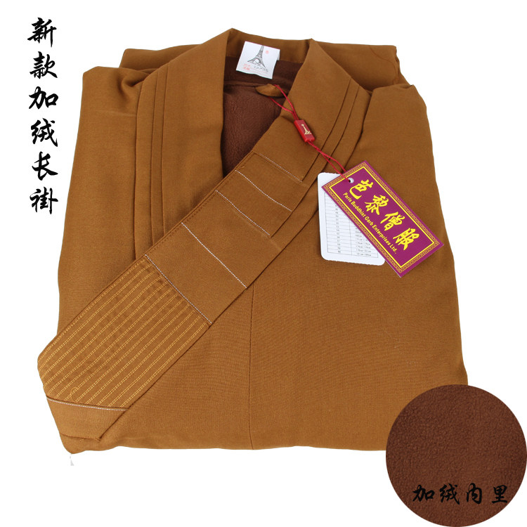 Taiwan Paris monk clothing winter monk robe plus velvet long coat cotton coat plus woolen gown warm short coat monk clothes cotton jacket