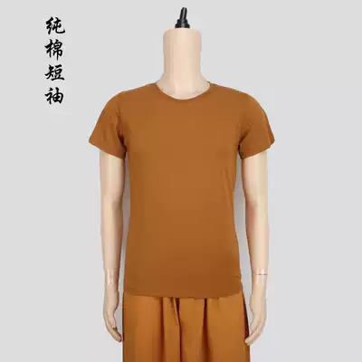 Monk clothing summer cotton short sleeve T-shirt base shirt Summer men and women's pajamas monk clothing monk clothing short shirt