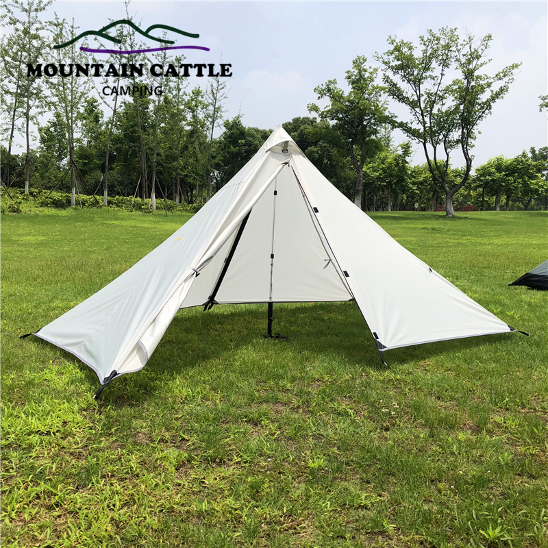 Mountain Bull Tower Outer Tent Without Pole Pyramid Tent Single Super Light Outdoor Equipped Wild Camping Supplies Anti-Rainstorm Cold Wind