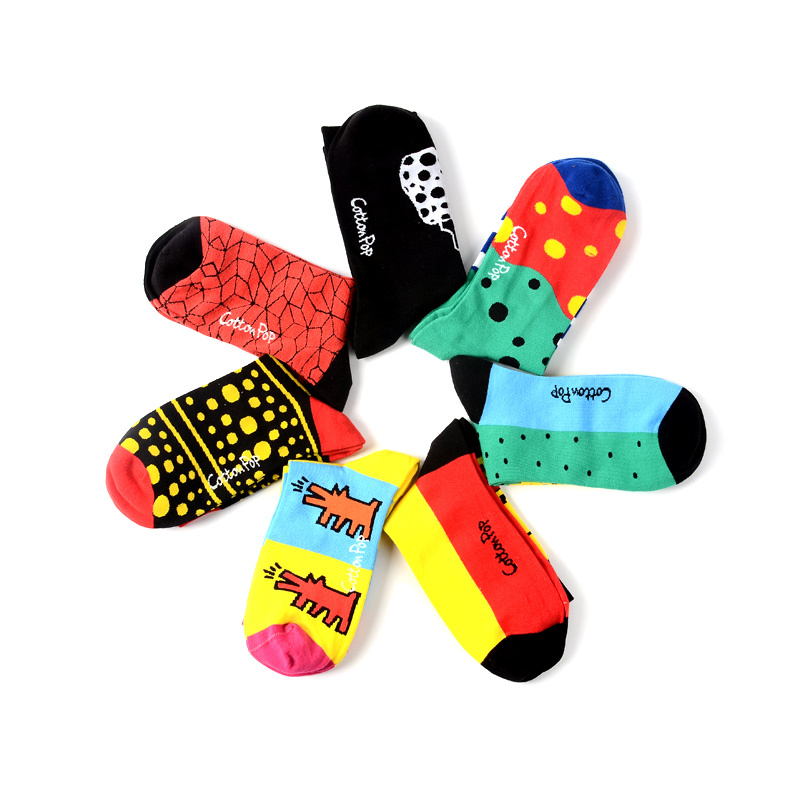 Cotton Pop British Style Boat Socks Mid-Calf Colorful Socks Combed Cotton Short Socks Couple Socks
