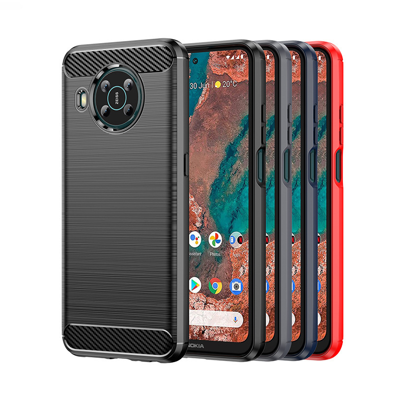 Suitable for Nokia X100 Mobile Phone Case, Nokia X10/X20 Carbon Fiber Pattern Anti-Fall Protective Cover, Nokia Xr20 Silicone Soft Case