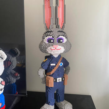 Zootopia Judy Nick Building Block Ornaments Gift Educational Interlocking Pieces DIY Assembly Toys for Boys and Girls