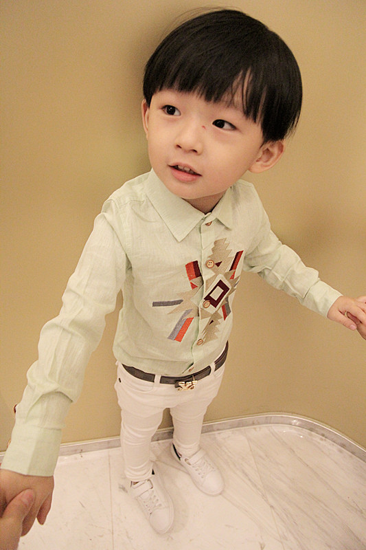 Chemise enfant à manche longue en lin - Ref 2083284 Image 6