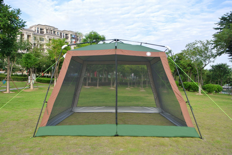 Zhuoao ngoài trời che lều bằng bạc tráng kem chống nắng tốc độ tự động mở tán pergola nơi trú ẩn mưa bãi biển lưới chống muỗi - Lều / mái hiên / phụ kiện lều đồ cắm trại