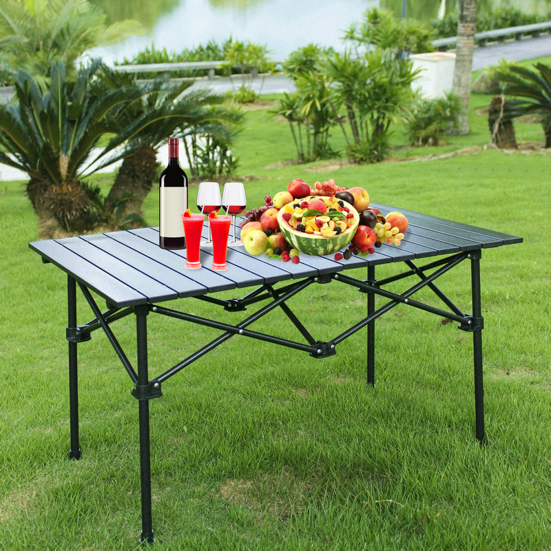 Aluminum Alloy Fold Stack Table Camping Barbecue Table And Chairs Beach Outdoor Portable Table Picnic Table Tea Table Pendulum stall